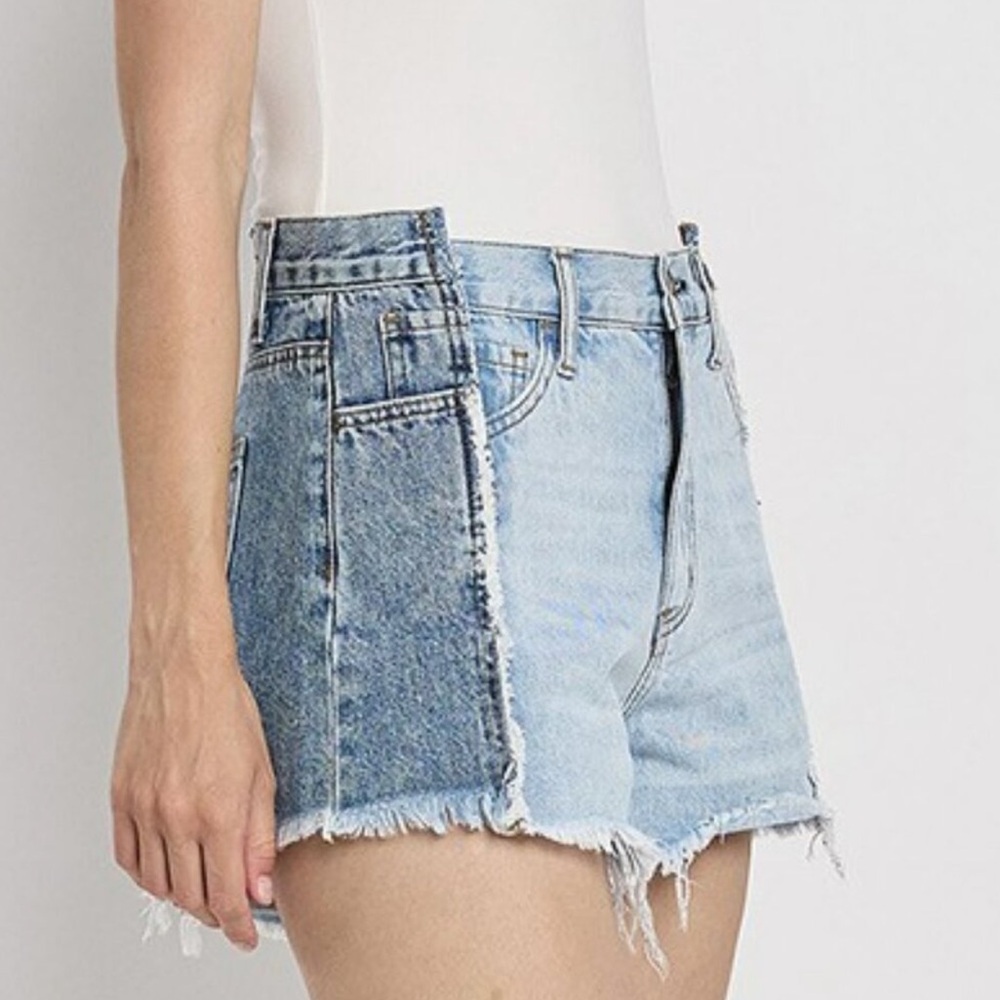 Flying Monkey Two Tone Patch High Rise Denim Shor… - image 5